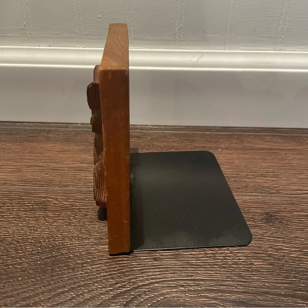 Vintage 60s/70s Carved Wood Owl Single Bookend OS - Picture 2 of 5
